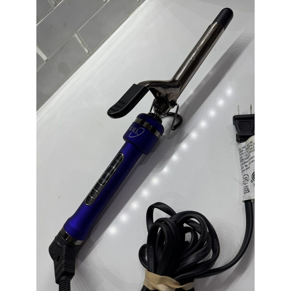 Ion Pro Curling Iron Adjustable Heat 450F Blue & Black 3/4” Barrel Mint